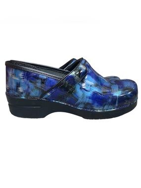 Dansko Women's Professional Blue Brush Patent Health Nurse Clogs EU 41 (10.5-11)